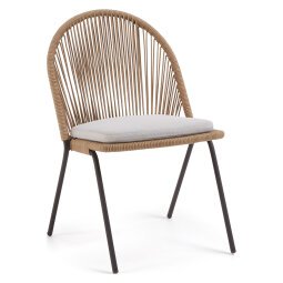 Wire chair Shann with beige cushion