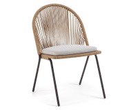 Wire chair Shann with beige cushion