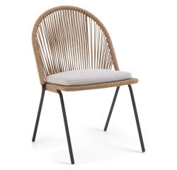 Draadstoel Shann met beige kussen