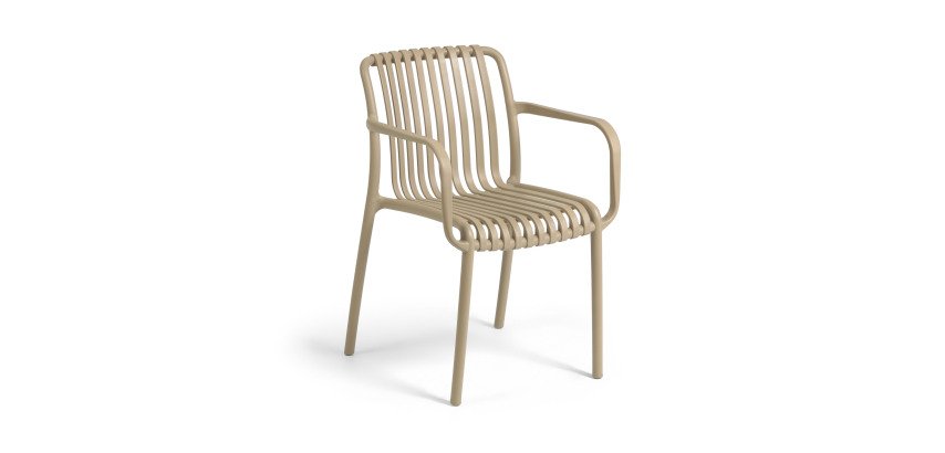 Chaise d'extérieur Isabellini - plastique recyclable beige