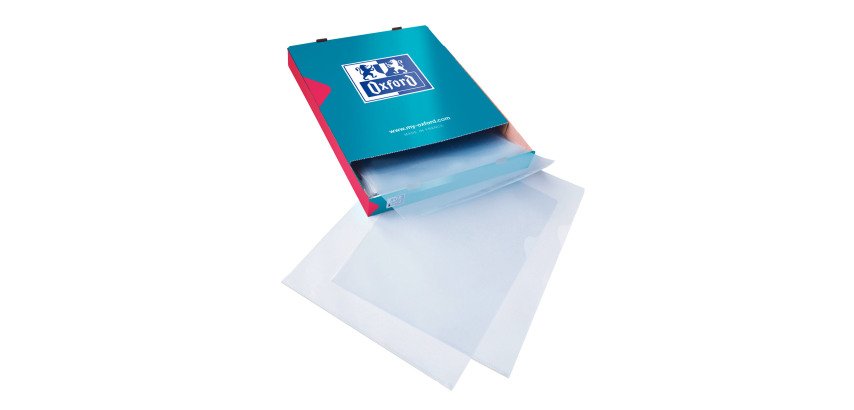 Plastic Corner Shirt Shine Oxford A4 transparent / colorless polypropylene 12/100e - Pack of 100