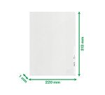 Chemise coin plastique LEITZ RECYCLE A4 polypropylène 13/100e recyclée incolore- Paquet de 100