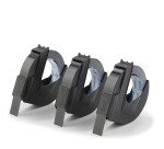 Ruban vinyle 3D Dymo noir écriture blanche 9 mm S0847730 - Blister de 3