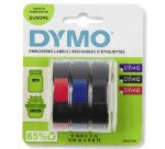 Ruban vinyle 3D Dymo couleur assortie écriture blanche 9 mm S0847730 - Blistre de 3