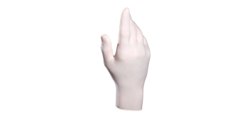 Gants jetables à usage alimentaire Mapa Solo 988, latex poudré, blanc - Boîte de 100 gants