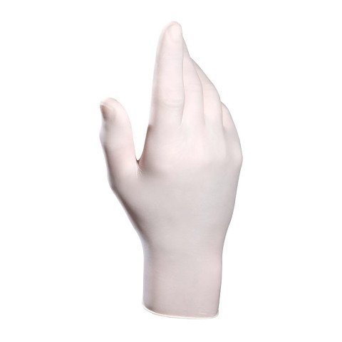 Guantes desechables para uso alimentario Mapa Solo 988, látex con polvo, blanco - Caja de 100 - talla 9