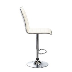 Chaise haute OZIO - simili cuir - dossier haut - repose pied - mécanisme haut/bas- pieds chromé