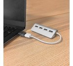 Hub USB-A/USB-C en aluminio a 4x USB-A con adaptador USB-C de TnB