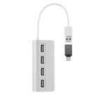 Hub USB-A/USB-C en aluminio a 4x USB-A con adaptador USB-C de TnB