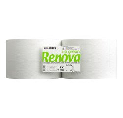 Rollo de papel secamanos Renova Green de doble capa 350 m - Paquete de 2 rollos