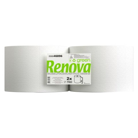 Rollo de papel secamanos Renova Green de doble capa 350 m - Paquete de 2 rollos
