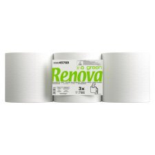 Rouleau d'essuie-mains Renova Green double épaisseur 180 m - Lot de 3