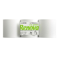 Rollo de papel secamanos Renova Green de doble capa 180 m - Paquete de 3
