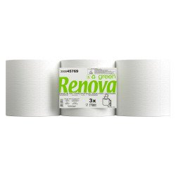 Rouleau d'essuie-mains Renova Green double épaisseur 180 m - Lot de 3