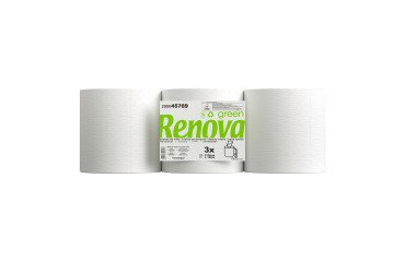 Rouleau d'essuie-mains Renova Green double épaisseur 180 m - Lot de 3