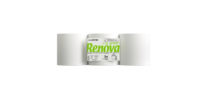 Handdoek-rol Renova Green dubbele laag 180 m - Set van 3