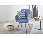 Fauteuil Bruneau Léon - Tissu - Pieds bois