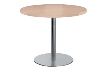 Table de réunion ronde 100 cm pied chromé Ecla