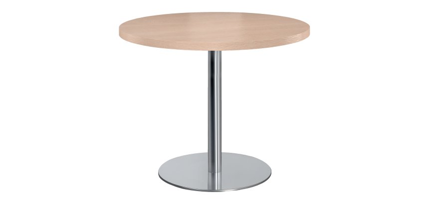Table de réunion ronde 100 cm pied chromé Ecla