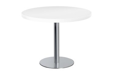 Table de réunion ronde 100 cm pied chromé Ecla