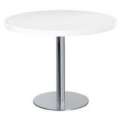 Table de réunion ronde 100 cm pied chromé Ecla