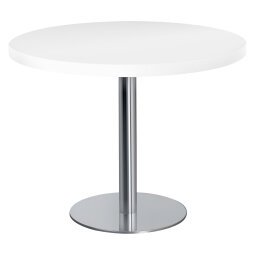 Table de réunion ronde 100 cm pied chromé Ecla