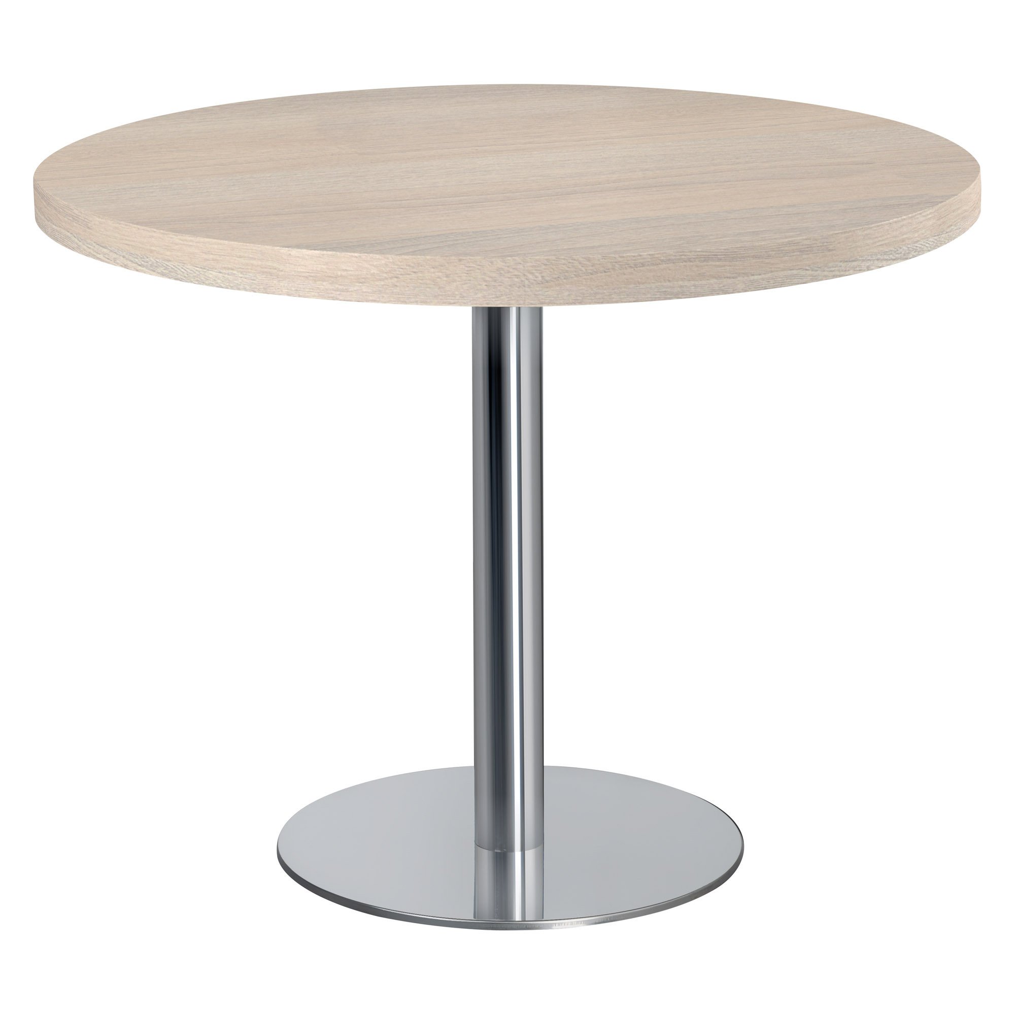 Table de réunion ronde 100 cm pied chromé Ecla