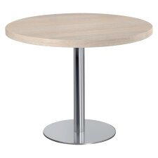 Table de réunion ronde 100 cm pied chromé Ecla