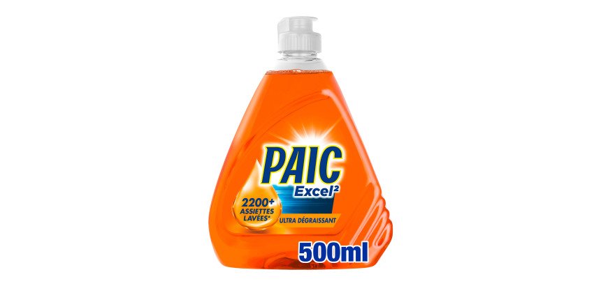 Liquide vaisselle mains Paic Excel² ultra-dégraissant - Flacon 500 ml