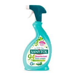 Désinfectant nettoyant multi-usages Sanytol 94 % végétal, eucalyptus et menthe - Spray 500 ml