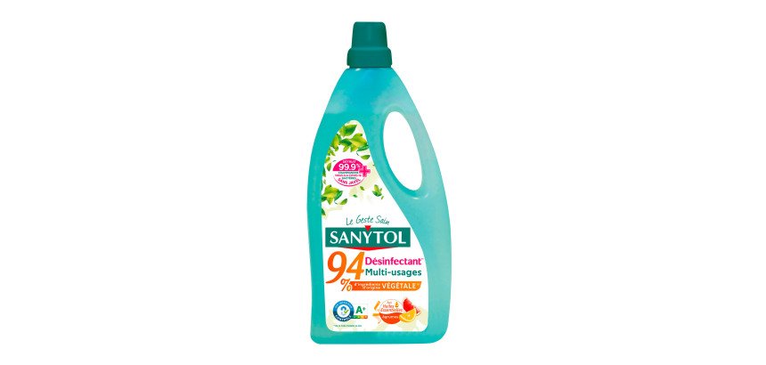Désinfectant nettoyant multi-uages Sanytol 94 % végétal, agrumes