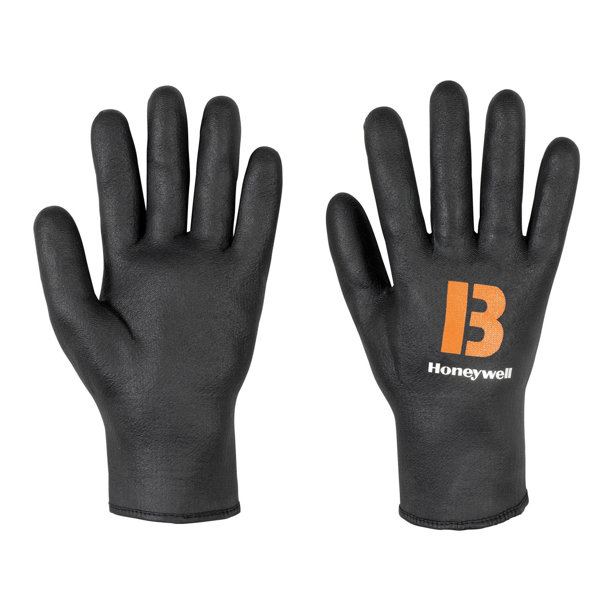 5 Paia Guanti Invernali Da Lavoro Rivestiti Nitrile Sabbioso Nero - Foderati E Antiscivolo