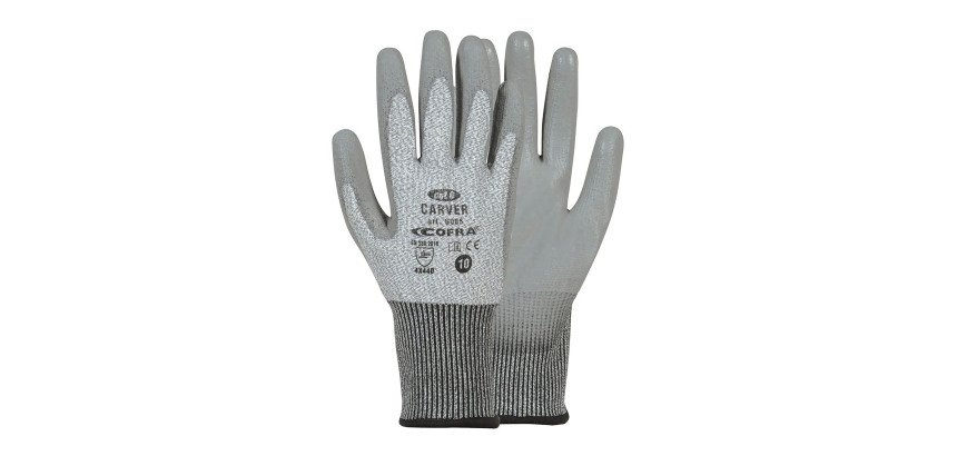 Guanti antitaglio D Cofra Carver in poliuretano grigio, 12 paia