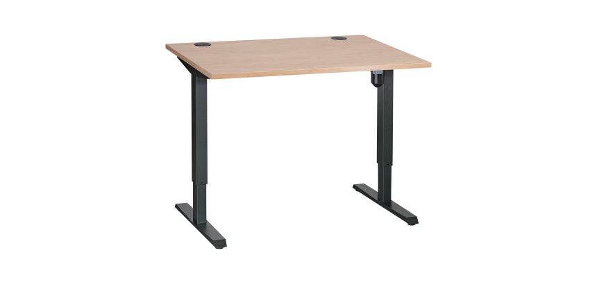 Bureau assis-debout L 120 cm - piètement gris carbone - Nivo