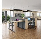 Bureau assis-debout Nivo à mémoire de position pied anthracite L 120 cm