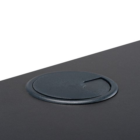 Tapa pasacables redondo 8 cm plástico ABS color negro para mesa
