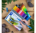 Feutres de coloriage double pointe Design Journey couleurs assorties - Pochette de 36