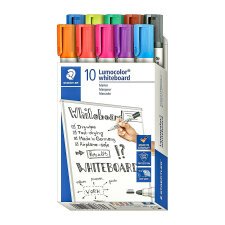 Marqueur effaçable rechargeable Staedtler Lumocolor 351 pointe ogive 2 mm- Pochette de 10