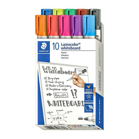 Refillable Staedtler Lumocolor 351 bullet tip 2 mm erasable marker - Pack of 10