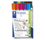 Marqueur effaçable rechargeable Staedtler Lumocolor pointe ogive 2 mm- Pochette de 10