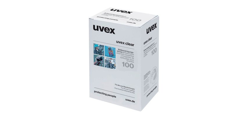 Lingettes nettoyantes pour lunettes Uvex - Boîte de 100