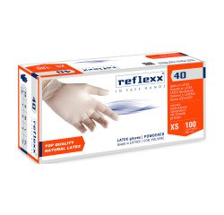 Guanti monouso Reflexx® R40 in lattice bianco con polvere, 100 unità