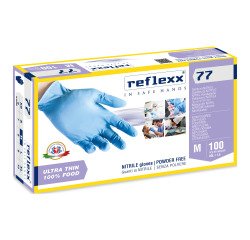 Guanti monouso Reflexx® R77 in nitrile azzurro, 100 unità