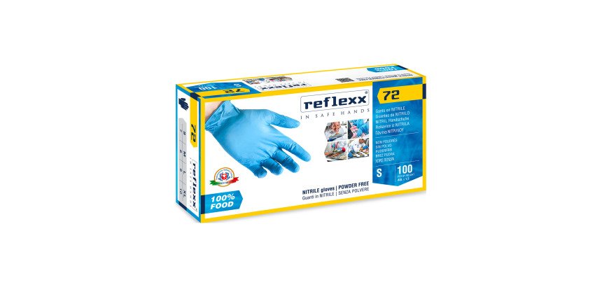 Guanti monouso Reflexx® 72 in nitrile azzurro, 100 unità