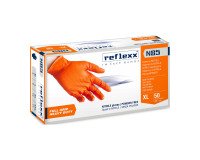 Guanti monouso Reflexx® N85 in nitrile arancione, 50 unità