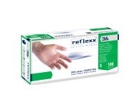 Guanti monouso Reflexx® 36 in vinile trasparente senza polvere, 100 unità