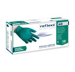 Guanti monouso Reflexx® R68 in nitrile verde, 100 unità