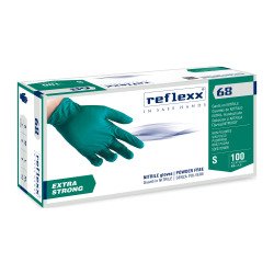 Guanti monouso Reflexx® R68 in nitrile verde, 100 unità