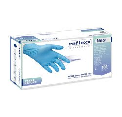 Guanti monouso Reflexx® N69 in nitrile azzurro, 100 unità