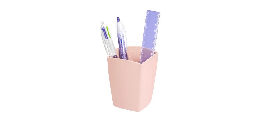 Pot à crayons plastique Cep Minéral rose poudré
